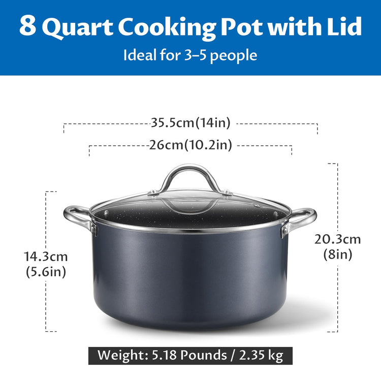 8 Quart Nonstick Stock Pot with Lid