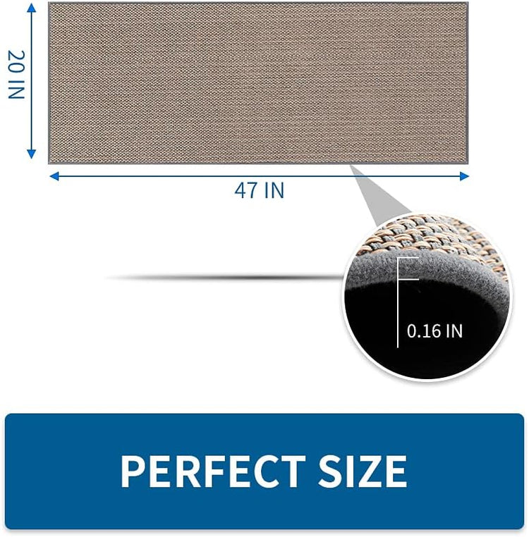 Kitchen Rugs and Mats Non Skid Washable, Absorbent Runner Rugs for Kitchen, Front of Sink, Kitchen Mats for Floor(Grey, 20"x47")