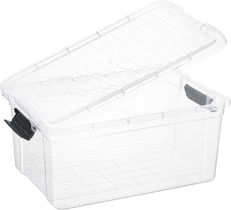 Superio Clear Storage Boxes with Lids, 20 Quart Plastic Container Bins for Organizing, Stackable Crates, BPA Free, Non Toxic, Odor Free, Organizers for Home, Office and Dorm, 4 Pack