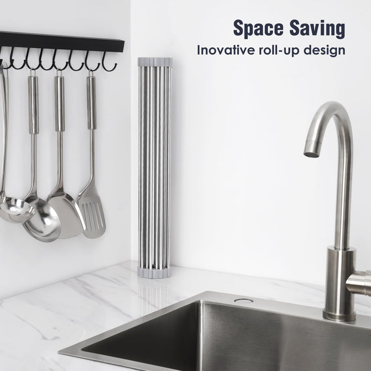Roll Up Dish Drying Rack Over Sink