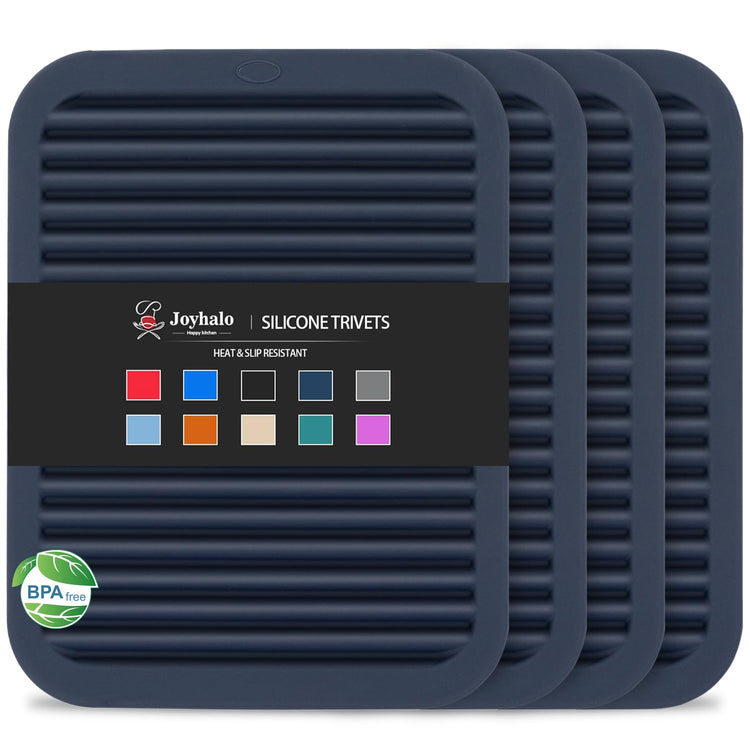 4 Pack Square Silicone Trivets (4 Count)