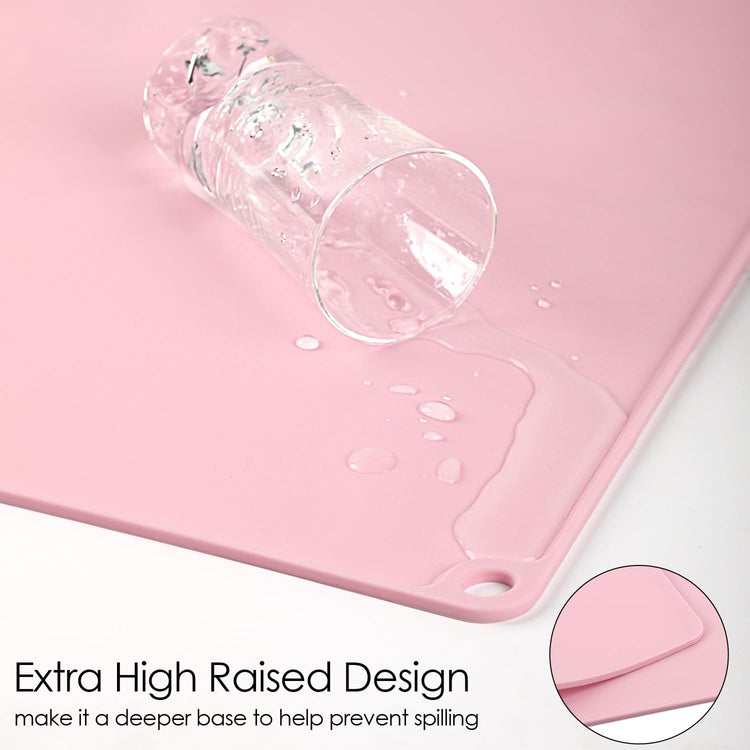 Kids Silicone Cloud Shape Non Slip Placemat for Baby Toddlers - Portable Food Mat, BPA Free Reusable for Travel and High Chairs - Easy to Clean and Roll Up (Pink)