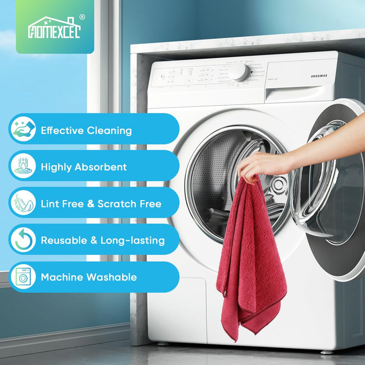 Red Microfiber Cleaning Cloth (12 Count)