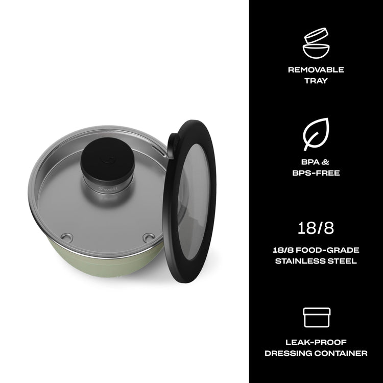 Stainless Steel Salad Bowl Kit 64oz