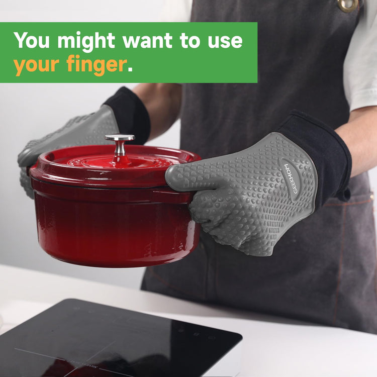 BBQ Gloves Heat Resistant Oven Mitts (2 Count)