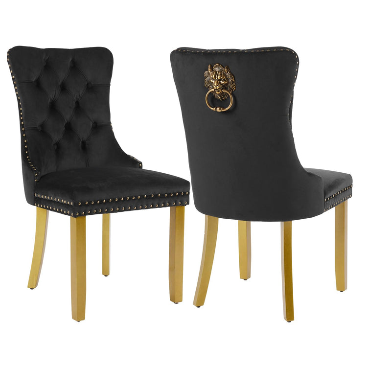Black Velvet Dining Chairs Set of 2 (2 Count)