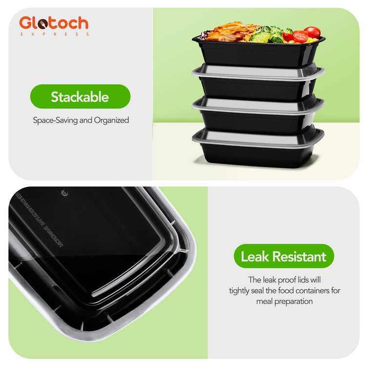 Glotoch Meal Prep Containers with Lids (10 Count)