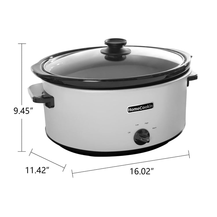 7 Quart Slow Cooker Oval Manual Pot Food Warmer with 3 Cooking Settings