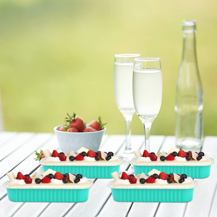Mini Cake Loaf Pans with Lids 100 Pack (6.8 Fl Oz)