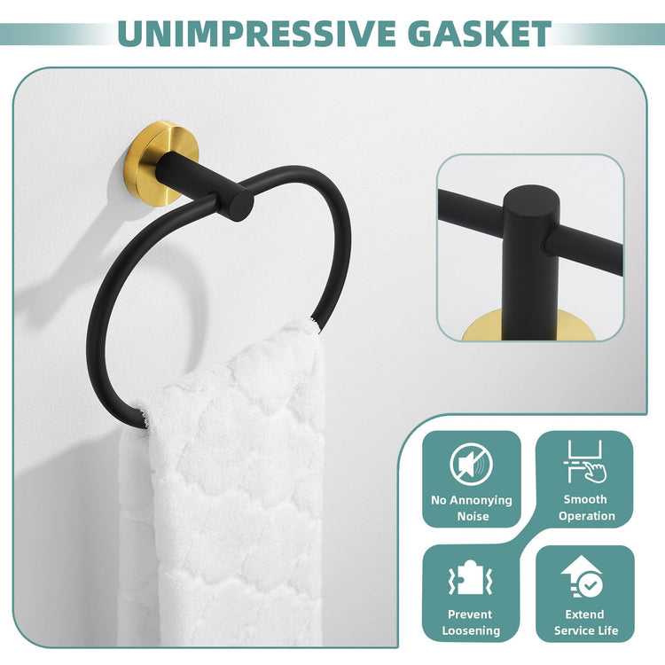 Towel Ring Gold and Black