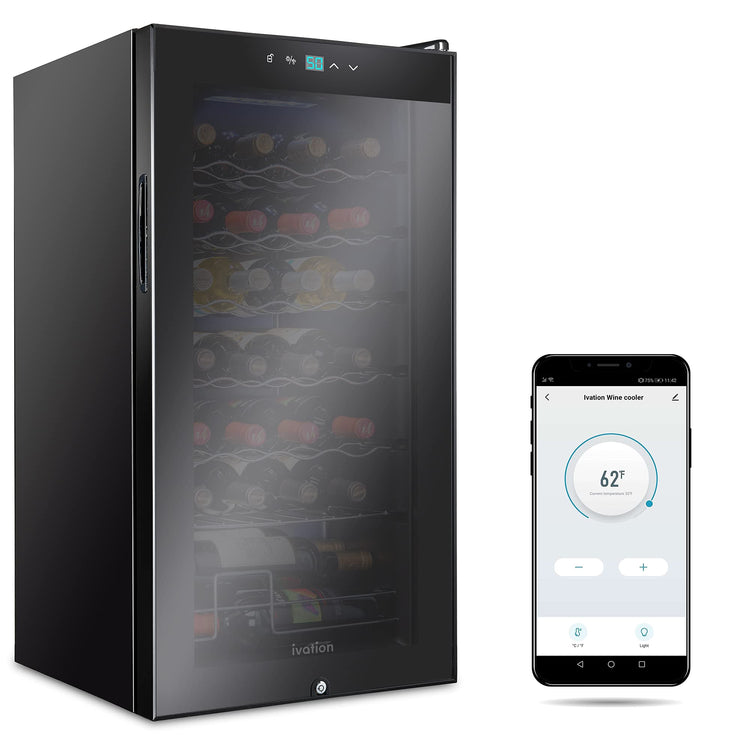 28 Bottle Compressor Wine Cooler Refrigerator with Wi