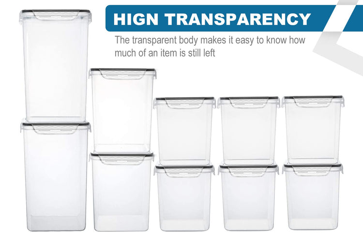 Large Tall Airtight Food Storage Containers (10 Count)