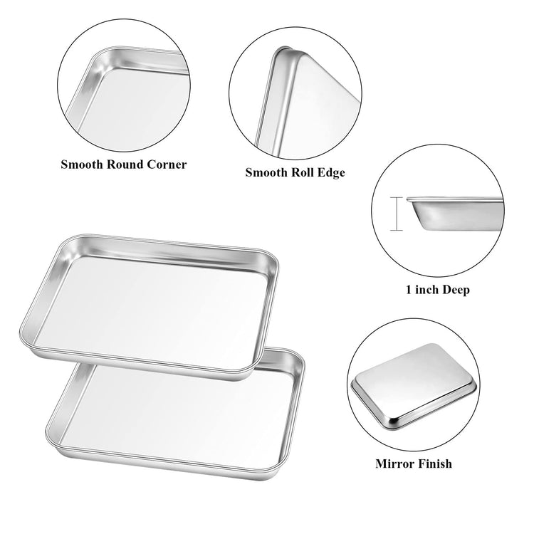 Stainless Steel Baking Sheet Cookie Sheet Pan with Cooling Rack Set of 4