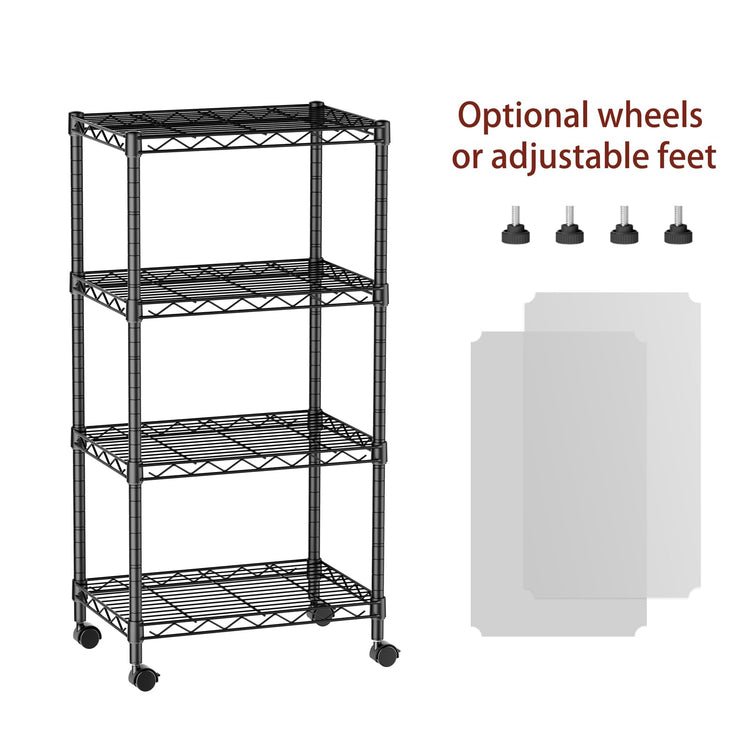 Small Wire 4 Adjustable Shelves Pantry Metal Shelf Floor Organizer