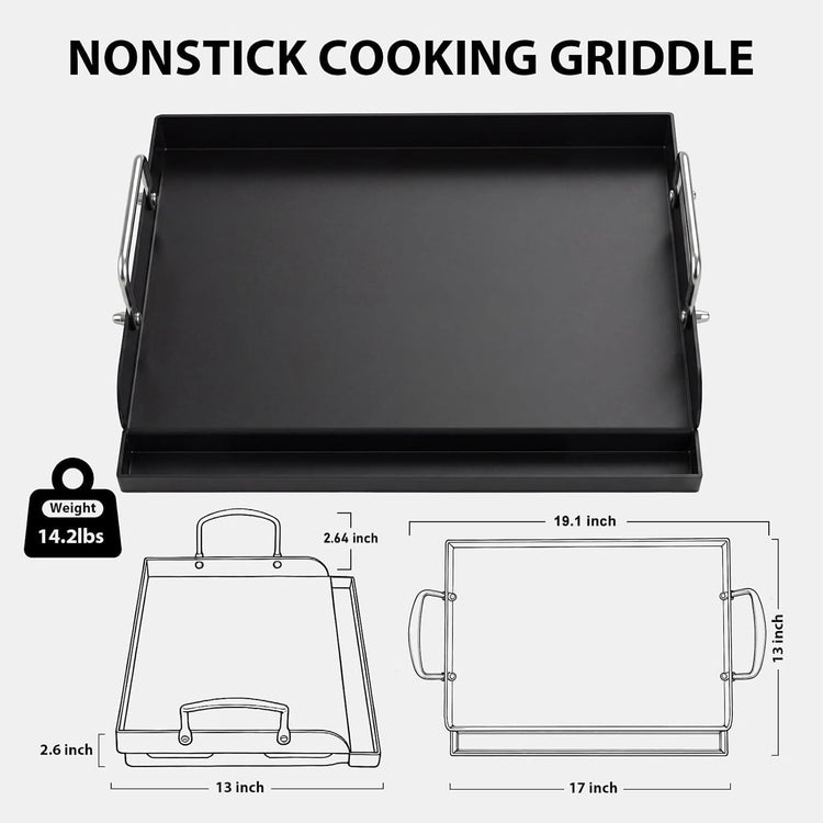17 x 13 Ceramic Nonstick Flat Top Griddle for Gas Grill and Stove