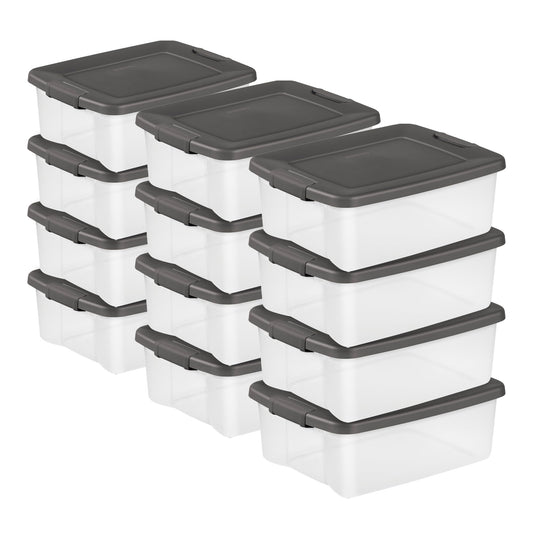 ShelfTote Clear Plastic Storage Bins (12 Count)