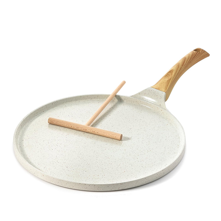 12 Inch Nonstick Crepe Pan Ceramic Coating Pancake Pan White