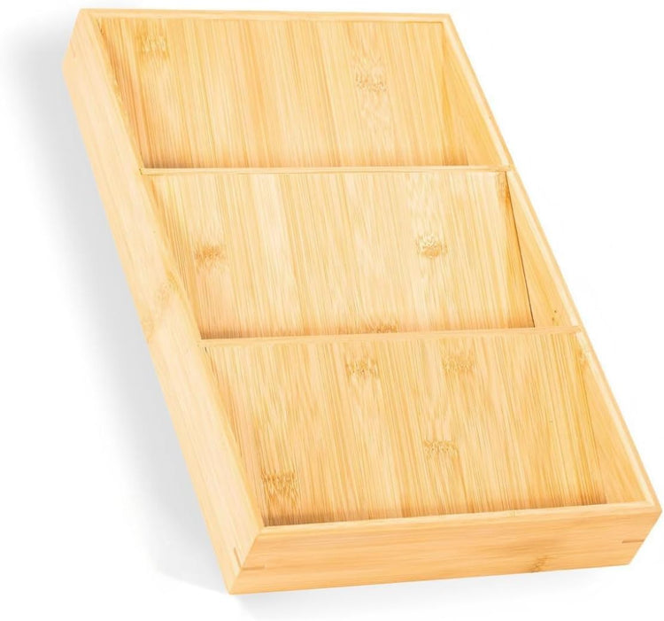 Bamboo Spice Rack Organizer for Drawer 3 Tier Bamboo Spice Tray Cabinet for Kitchen Storage and Organizer (Pre-Measure Your Drawer)(1 Pack, Drawer)