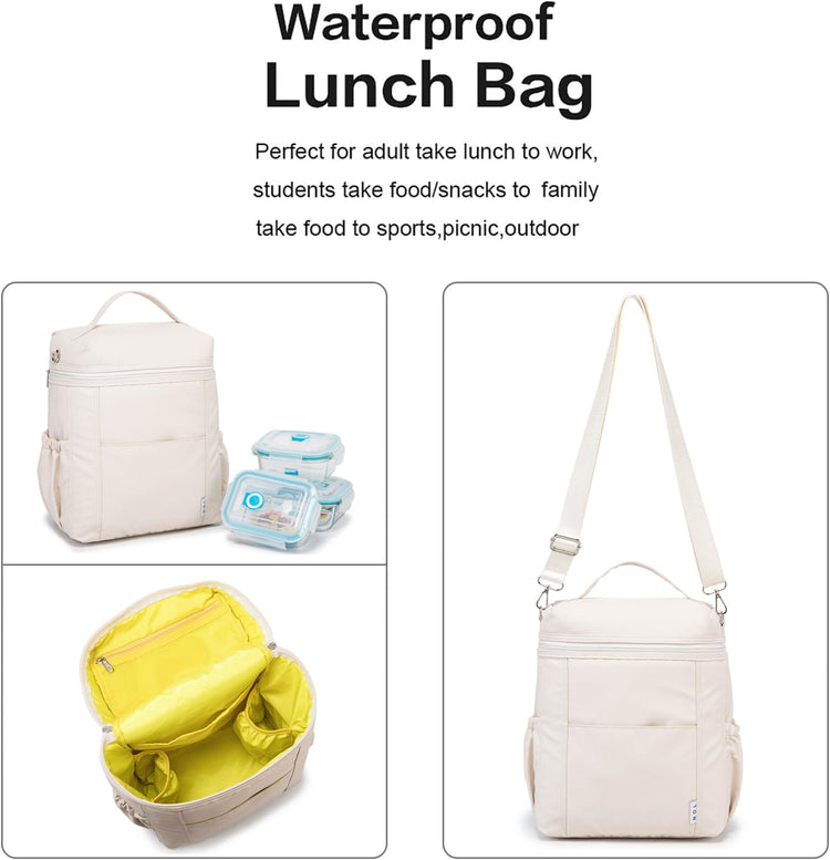 NOL Insulated Lunch Bags for Women Cooler Bag Lightweight Nylon Waterproof Lunch Box for Work