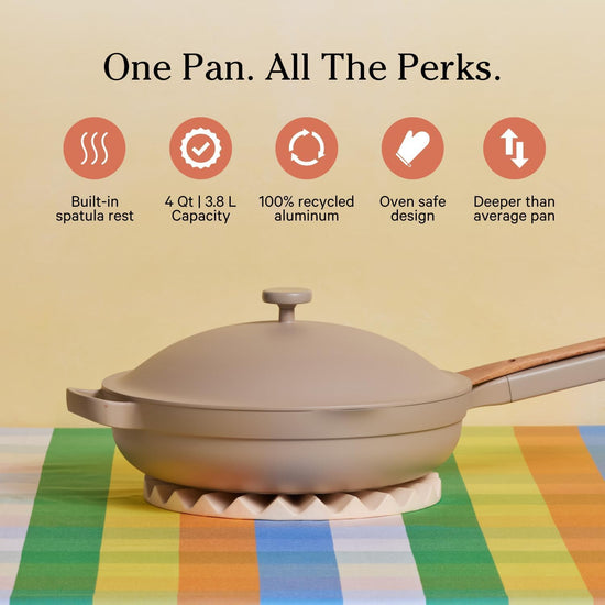 Our Place Large Always Pan 2.0-12.5” (4 Qt) Nonstick, Toxin-Free Ceramic Cookware | Patented 10-in-1 Aluminum Frying & Sauté Pan | Safe for Oven, Induction & All Cooktops up to 450°F | Steam - Nestoria