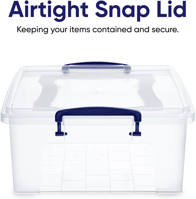 Superio Storage Bins with Lids, Clear Plastic Containers for Organizing, Stackable Totes, BPA Free, Odor Free, Organizer Boxes for Home, and Dorm (2 Pack, 22.7 Qt)