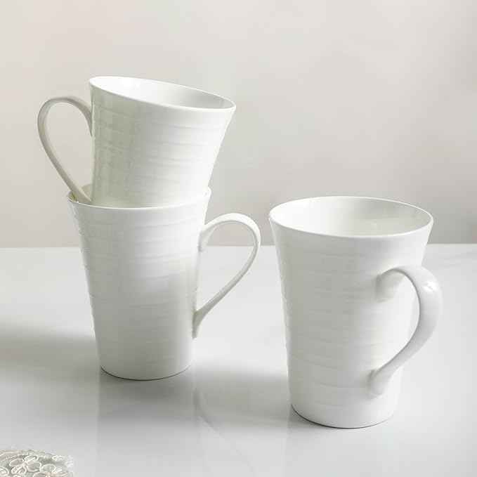 Stone lain Bone China Round Swirl Design 32 Piece Dinnerware Set, White