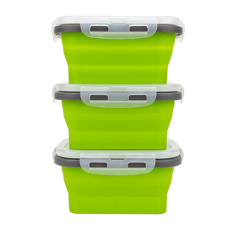 3piece Collapsible Food Storage Containers with Lids (3 Count)