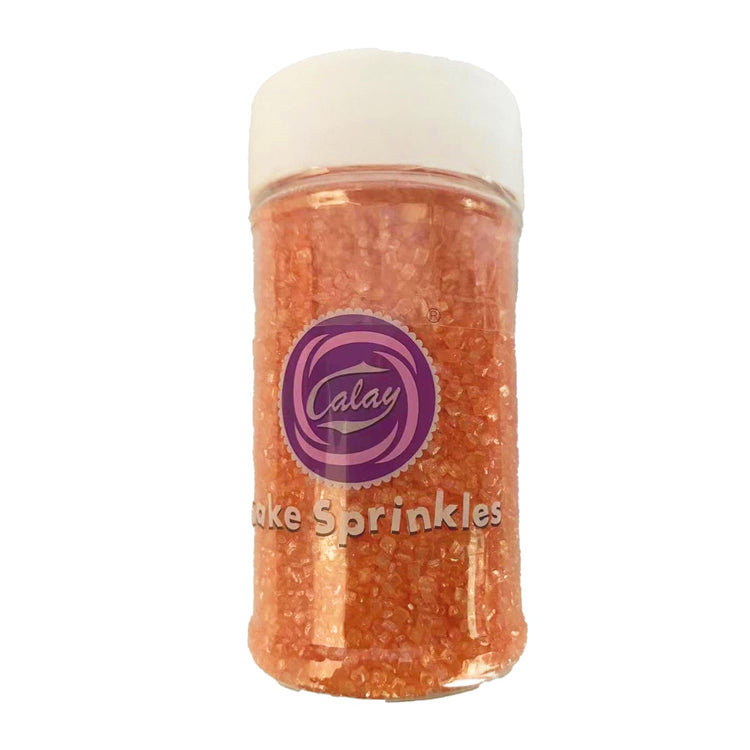 Orange Sanding Sugar for Baking Edible Sparkling Sugar Sprinkles Coarse Sugar Crystals for Baking Topping Cake Cookie Cupcake Topper Ice Cream Decoration Supplies 3.2 OZ