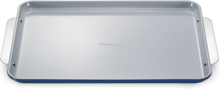 Caraway Non-Stick Ceramic Baking Sheet - Naturally Slick Ceramic Coating - Non-Toxic, PTFE & PFOA Free - Perfect for Baking, Roasting, and More - Large (18" x 13") - Navy
