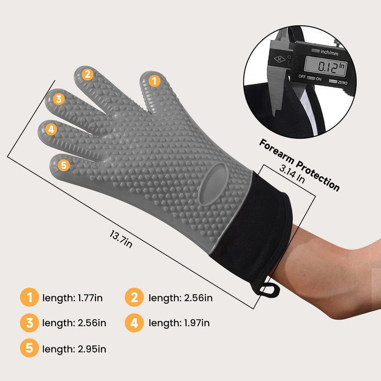 BBQ Gloves Heat Resistant Oven Mitts (2 Count)
