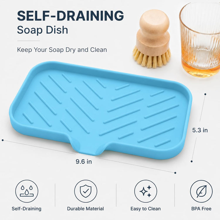 Silicone Soap Dish with Drain Spout