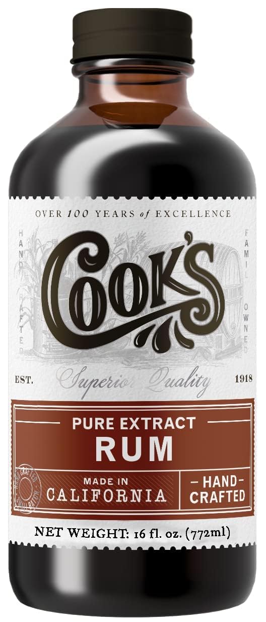 Cook's, Pure Rum Extract, For Baking, Ice Cream, Candies, Cakes, 16 oz - Nestoria