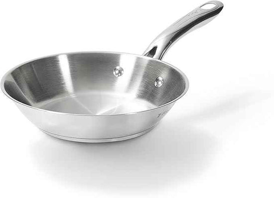 T-Fal Gourmet Stainless Steel Fry Pan 8.5 Inch Induction Compatible Skillet Pan, Fast and Even Heating, Oven Safe to 500F, Professional Grade Cookware for Home Chefs