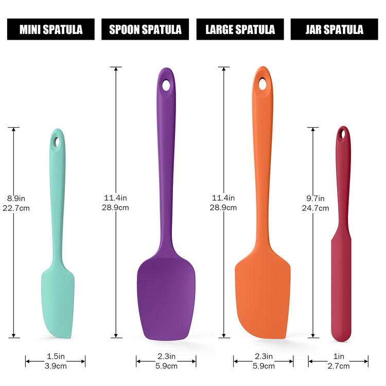 600°F Heat Resistant Silicone Spatula Scrapers (4 Count)