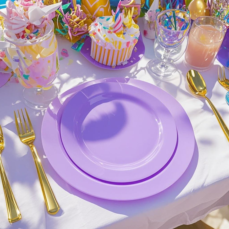 60PCS Purple Plates (60 Count)