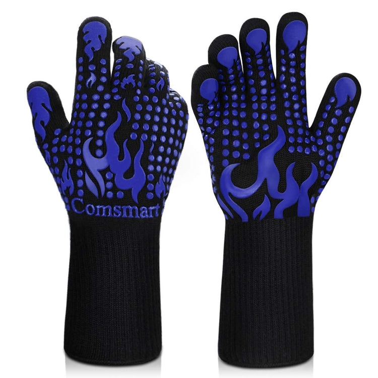 BBQ Gloves 1472F Heat Resistant Silicone Non (2 Count)