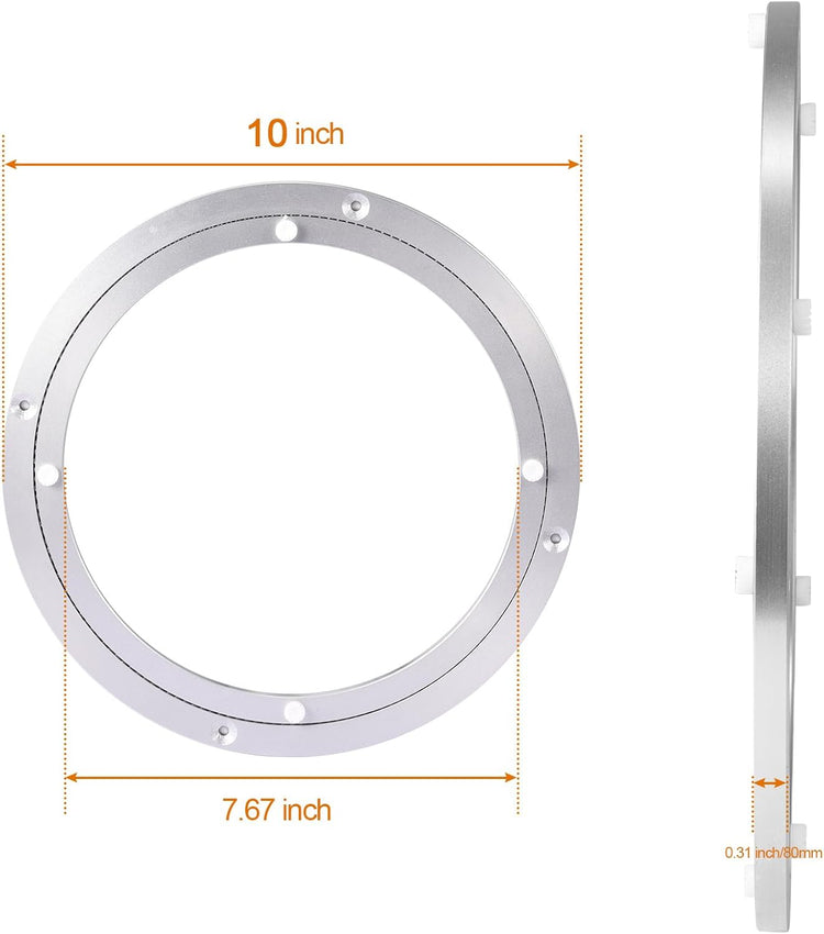 Lazy Susan Turntable Bearings Swivel Plate Hardware Aluminum Metal for Dining-Table and Workbench (10 Inchs) … …