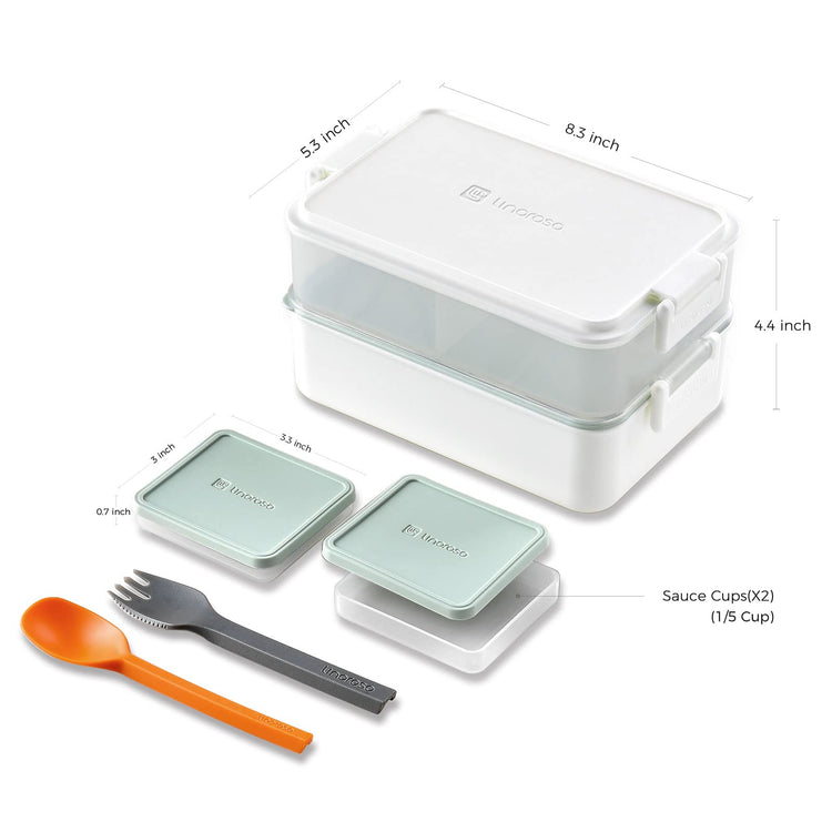 Stackable 2 Tier Adult Bento Box (4 Count)