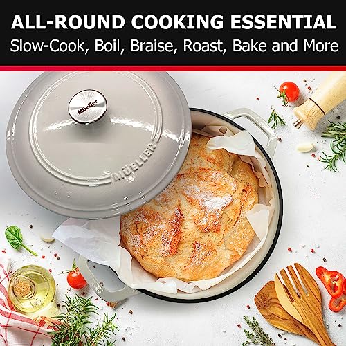 Mueller DuraCast 6QT Enameled Cast Iron Dutch Oven with Lid