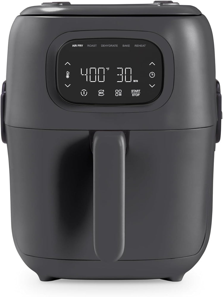 Dash Flip & Fry™ Digital 2-in-1 Grill + Air Fryer with 5 functions, 7 Qt Capacity, Air fryer & Indoor Grill for fries, wings, burgers and more - Forged Iron