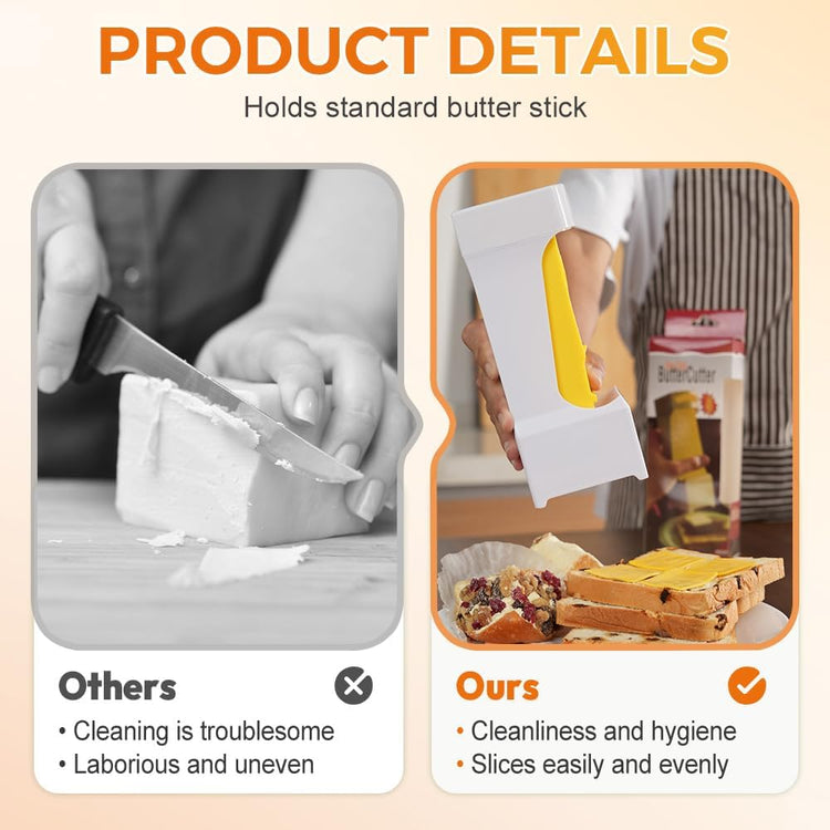 Butter Cutter, One-Click Butter Cutter,2025 NEW Single-Stick Butter Cutter, Butter Dispenser with Stainless Steel Blade and Storage Case for Quickly Making Bread, Cakes, Breakfast (1PCS)
