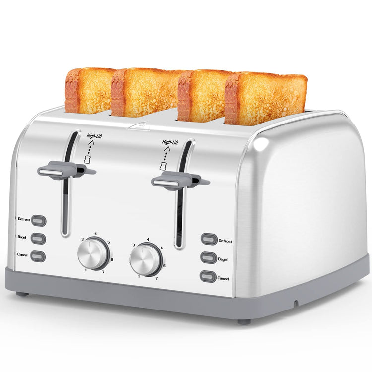 Toaster 4 Slice Retro Stainless Steel