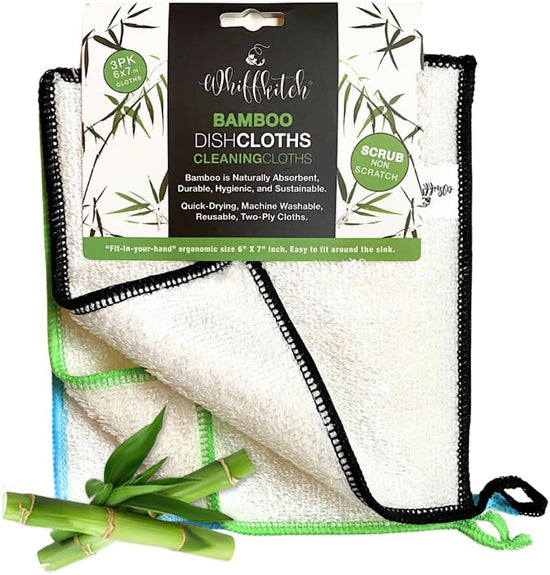 Whiffkitch Dish Cloths & Dish Towels for Kitchen - Reusable, Hygienic, Quick Drying, Durable Kitchen Washcloth, Absorbent, Scrub-Non-Scratch, 6x7 Inches Multi Color, 3 Pack - Nestoria