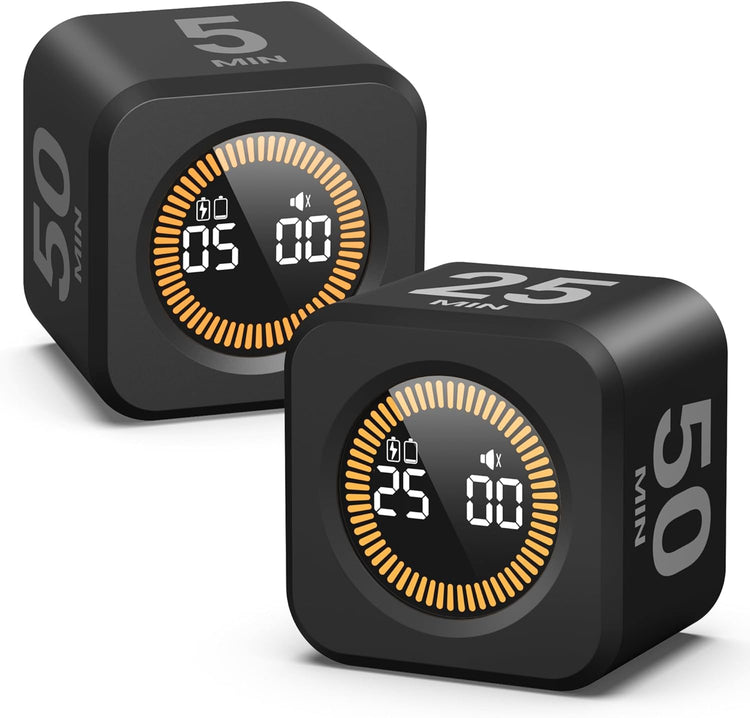 2 Pack KADAMS Pomodoro Cube Timer Productivity Visual Timer (2 Count)