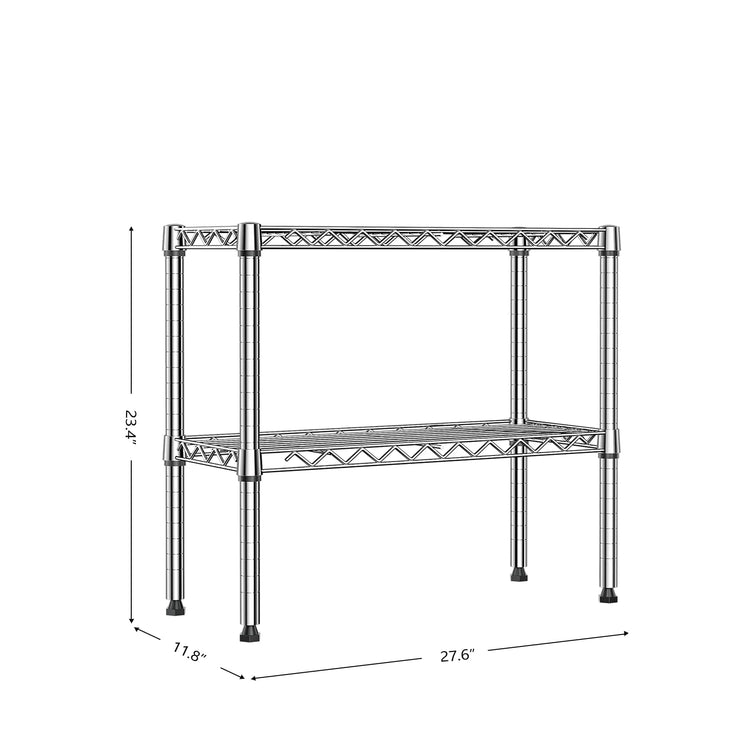 MZG 220 lbs 2 Tier Storage Rack Metal Wire Shelving Unit