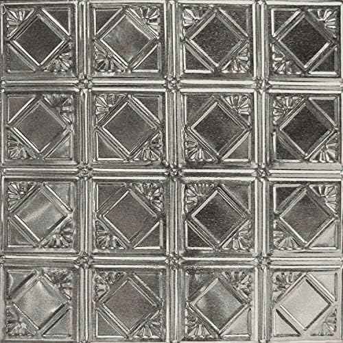 American Tin Ceilings Tin Backsplash [5-Pack with Trim Kit] in Pattern #19 and Stainless Steel Gloss Color 24" x 24" (20 Sq Ft) for Kitchens | Genuine Tin | Made in The USA | Model: kit5-b-p19-ssg