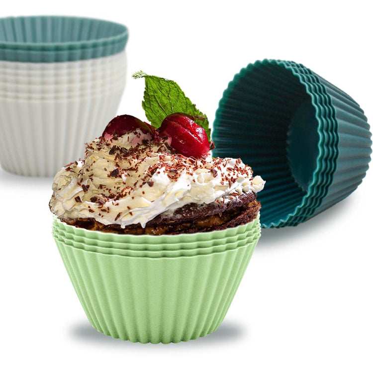 24 Pack Silicone Baking Cups Reusable Muffin Liners Non (24 Count)