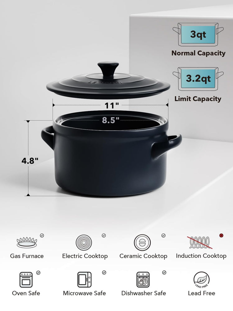 3 QT Ceramic Bread Baker with Lid for Sourdough