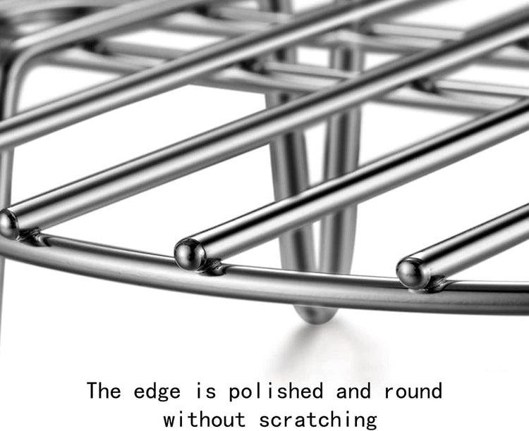 7.9" Round Cooking Rack Versatile Stainless Steel Grid Grill Steamer Rack