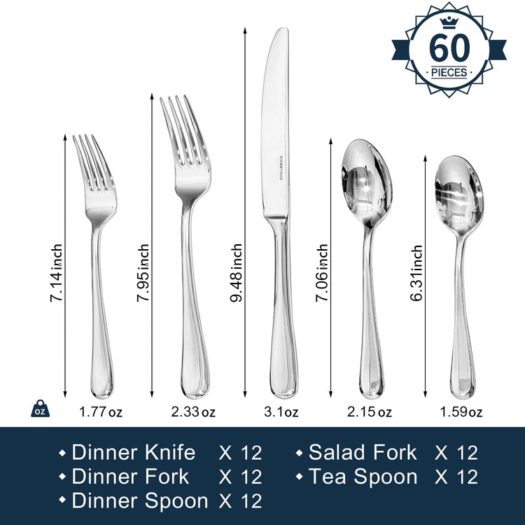 Silverware Set for 12 (60 Count)